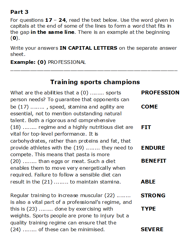 CAE Reading/UOE Part 3 Test